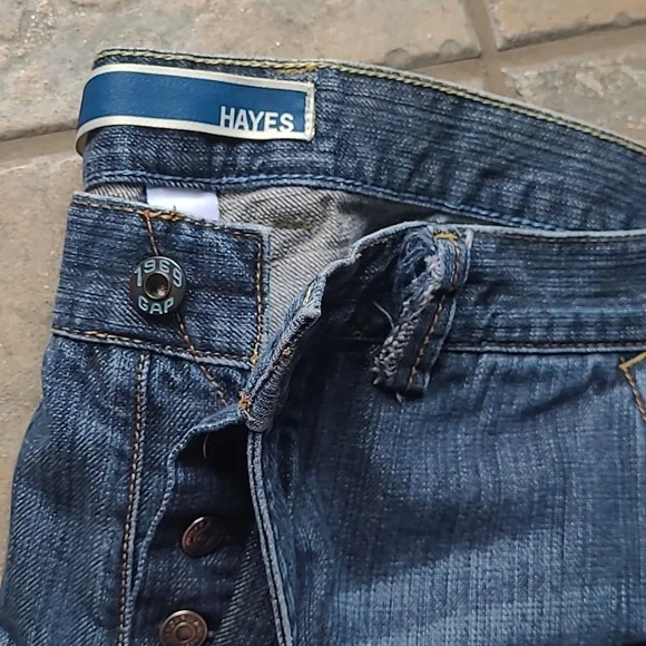 Gap Hayes 1969 Classic Denim Mens 36 x 34 Button Fly Blue Jeans